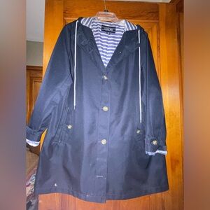 Lands end navy raincoat